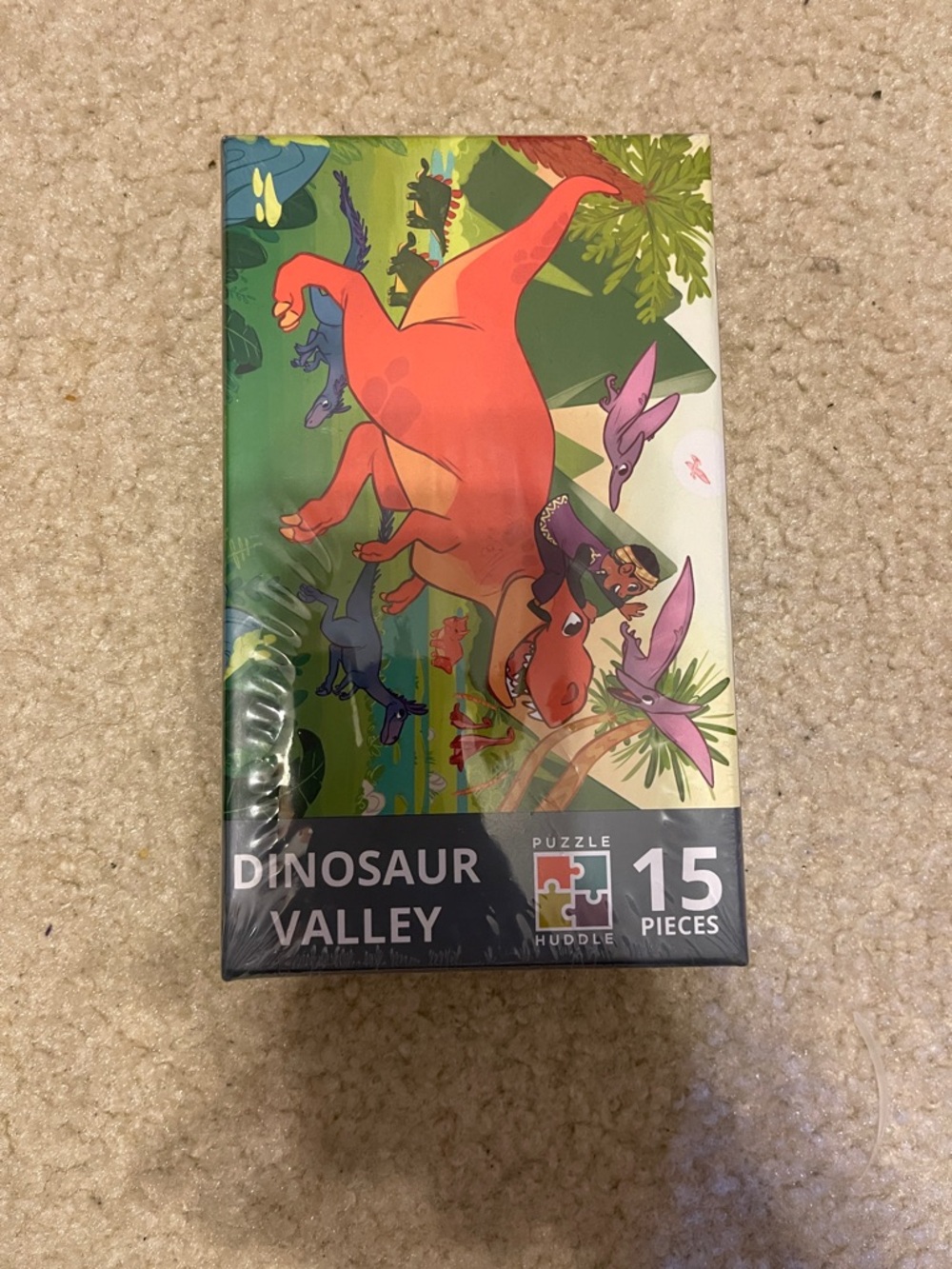 Dinosaur Valley 15-Piece Kids Puzzle - Red Dinosaur Design by Huddle